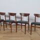 Chaises mid-century en palissandre, danemark, set de 4