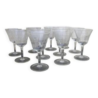 Series of eleven antique glasses