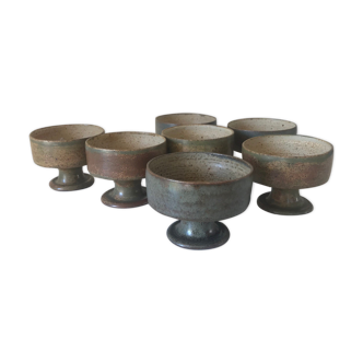 Lot cups or bowls by Jacques Lacheny vintage sandstone