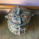 Stoneware pot with Asian decoration