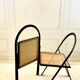 Paire de chaises Giorgio Cattelan – métal noir et cannage