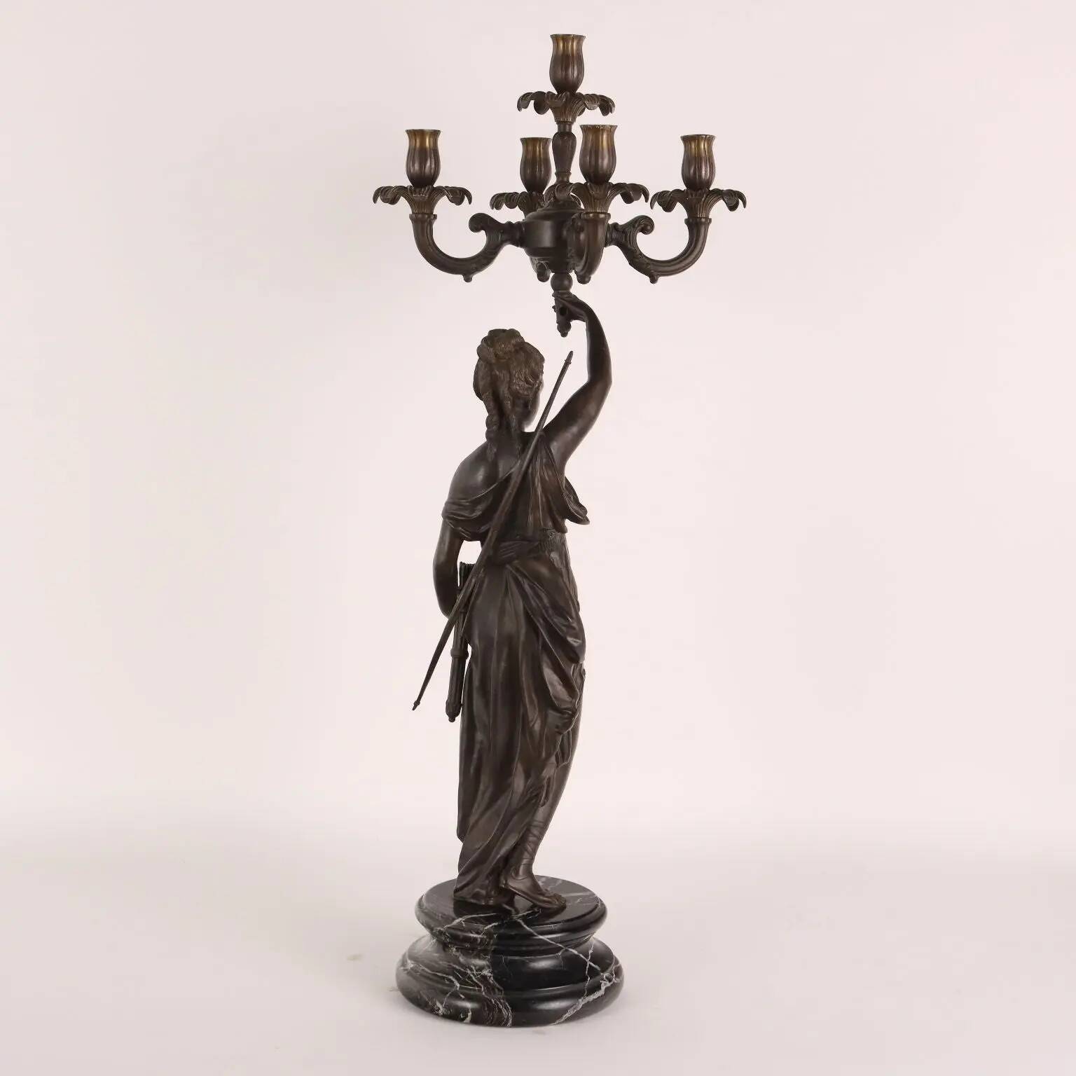 Antique bronze candelabrum Europe 20th Century