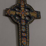 Glazed ceramic devotion cross – floral patterns