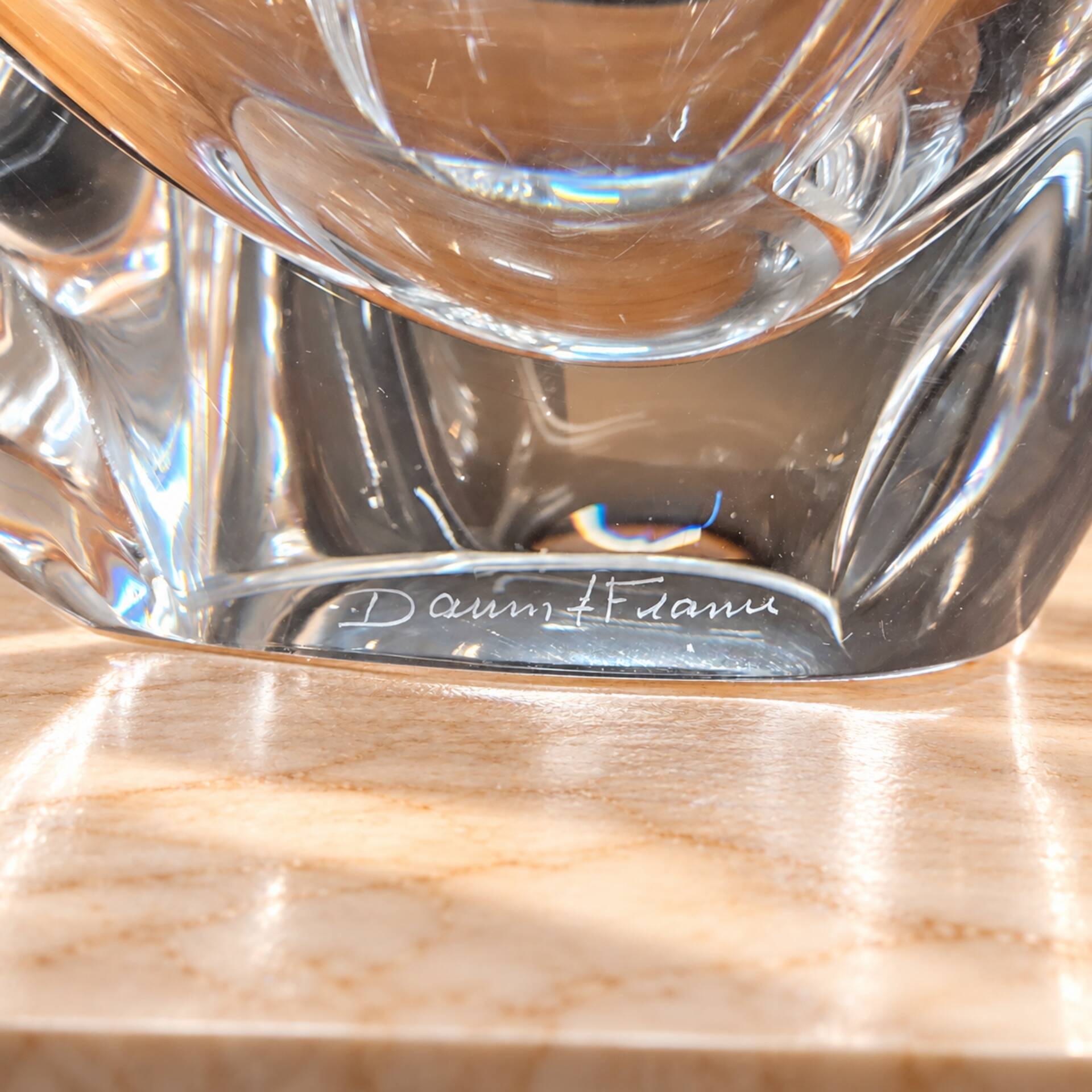 Monumental Daum French crystal bowl / centerpiece 79cm