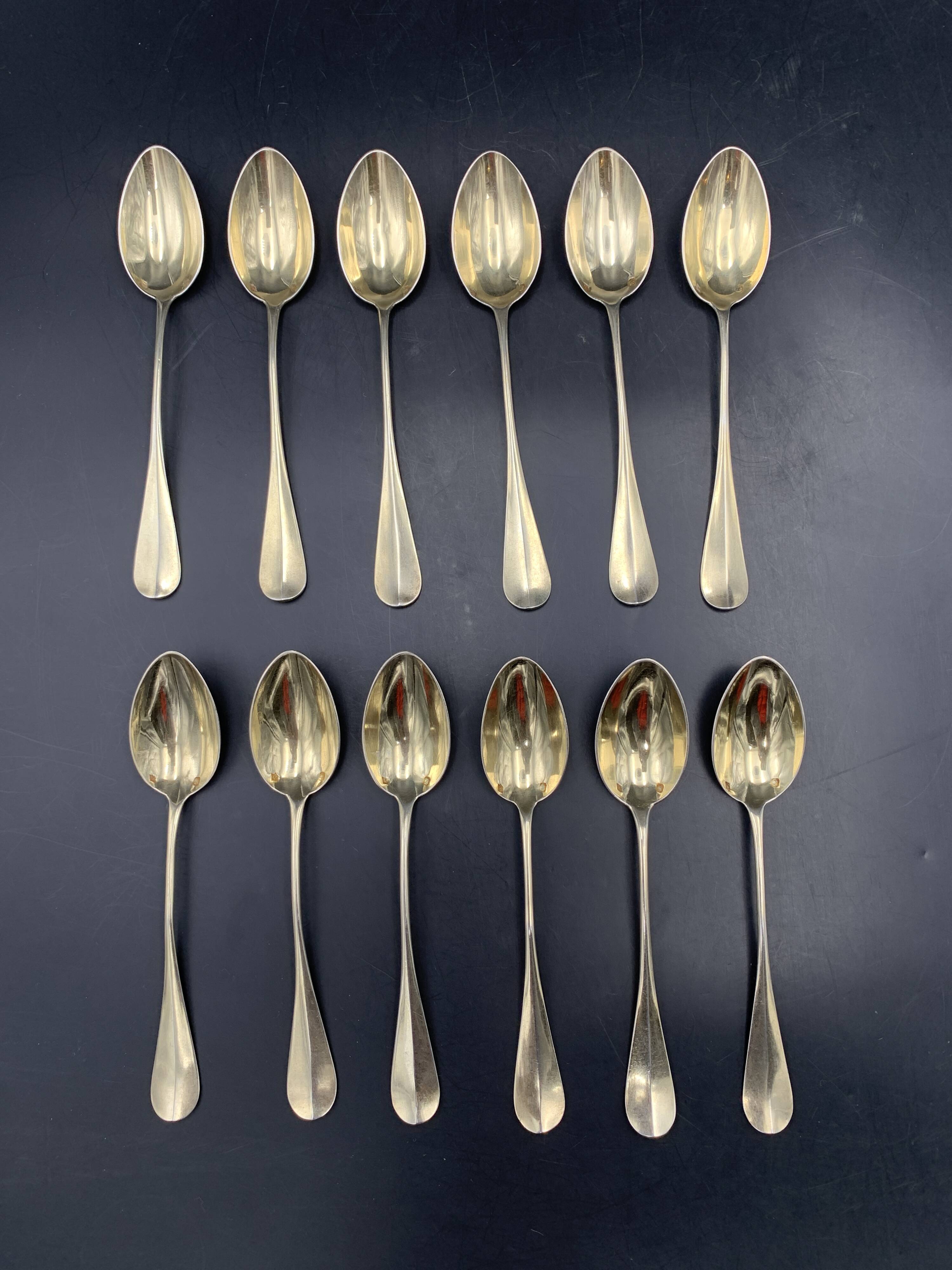 Napoleon III 19th Century Silver Vermeil Tea Set