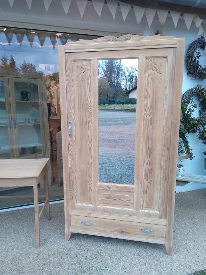 Art Deco cabinet raw wood