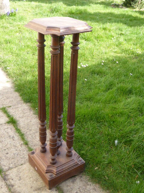 Old wooden saddle, 4 columns, chiseled,