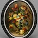 Nature morte ancienne avec des fleurs.