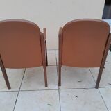 2 vintage Scandinavian Danish teak conference chair armchairs