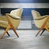 1/3 fauteuils compas années 50 60 Karpen