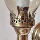 2-light wall light in brass and glass tulips