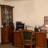 Solid cherry wood corner display cabinet
