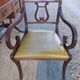English lion paw desk and lyre armchair, leather, extensions