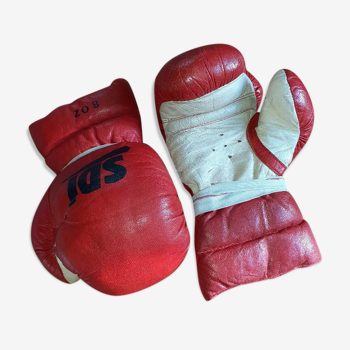 A pair of antique boxing gloves