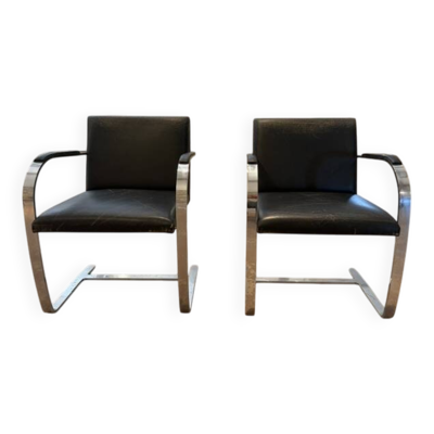 Paire fauteuils Executive Chair Knoll attribués Charles Pollock cuir noir