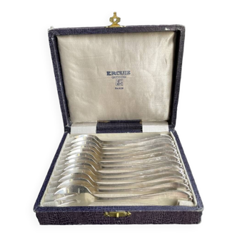 Box of 12 Ercuis oyster forks – Silver plated