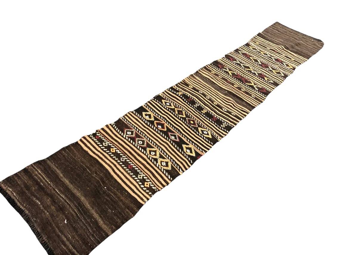 Neutral Vintage Wool Kilim Runner