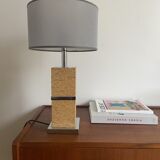 Vintage cork and chrome foot lamp
