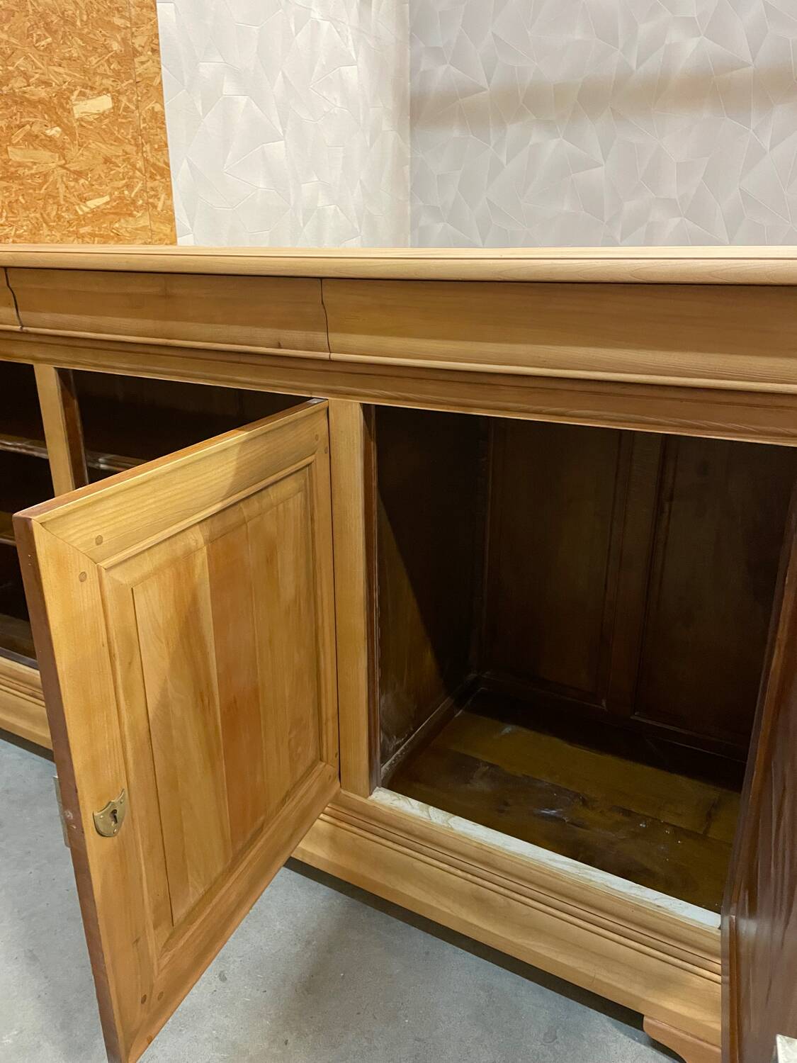 Louis Philippe 3-door buffet, airbrushed and glazed