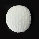 Vintage white glass half-sphere wall light. 1970s