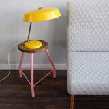 East germany vintage yellow table lamp by veb narva leuchtenbau, 1960s