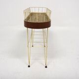 Scandinavian metal and mahogany planter, Sweden, 1950