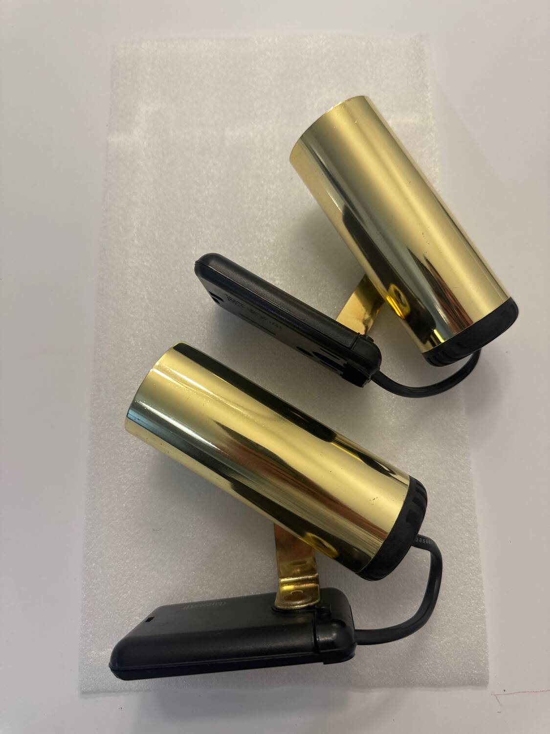 Pair of adjustable gold Targetti spotlights – Italian vintage design – c