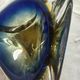 Geometric Glass Sommerso Bowl by Seguso Murano Vintage 1