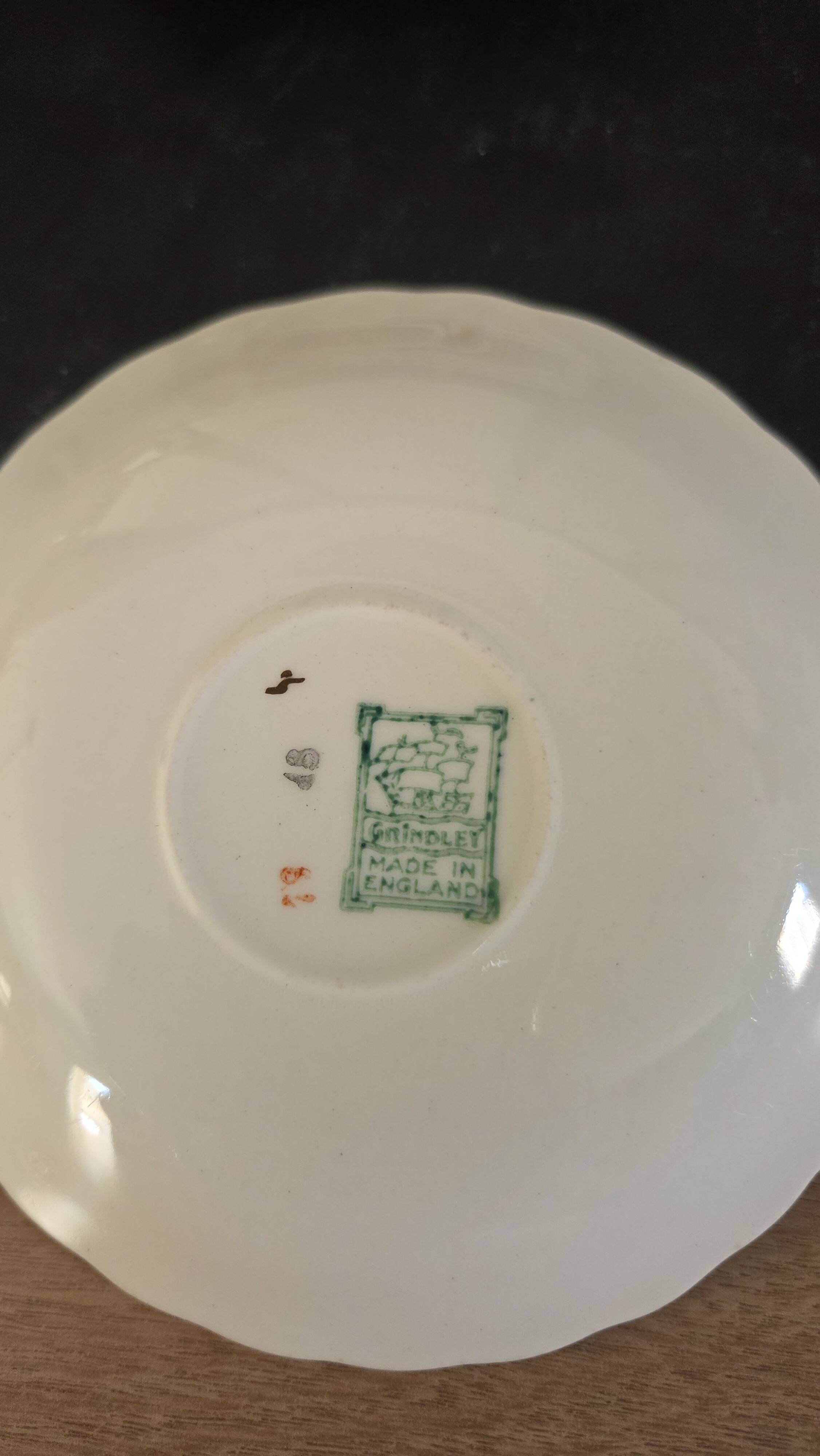 6 cups and 6 saucers w. h. grindley & co.