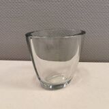 Large and heavy glass vase from Swedish Orrefors Glassworks.