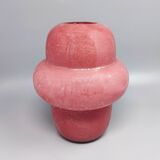 1970s Pair of Pink Vases in Murano Bubble Glass by Dogi. Made in Italy