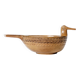 Hand-carved olive wood bowl, vintage Yugoslavian craftsmanship
