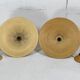 Pair pencil reed rattan bamboo and brass pendants, Italy 1970s