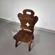 4 x Brutalist oak dining chairs / 60's