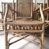 Lot de 6 fauteuils en osier
