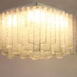 1 of 6 stunning Murano glass ice tubes ceiling lights by Doria, Germany, 1960s.