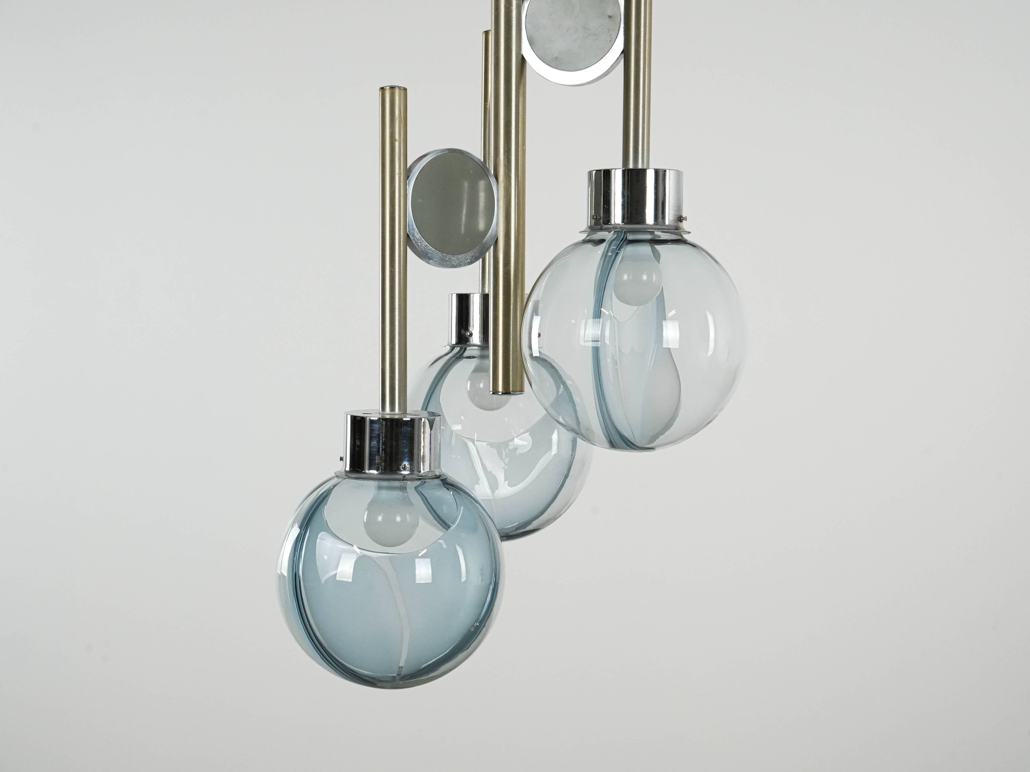 Space Age chandelier, Murano glass, 1970s, made in Italy