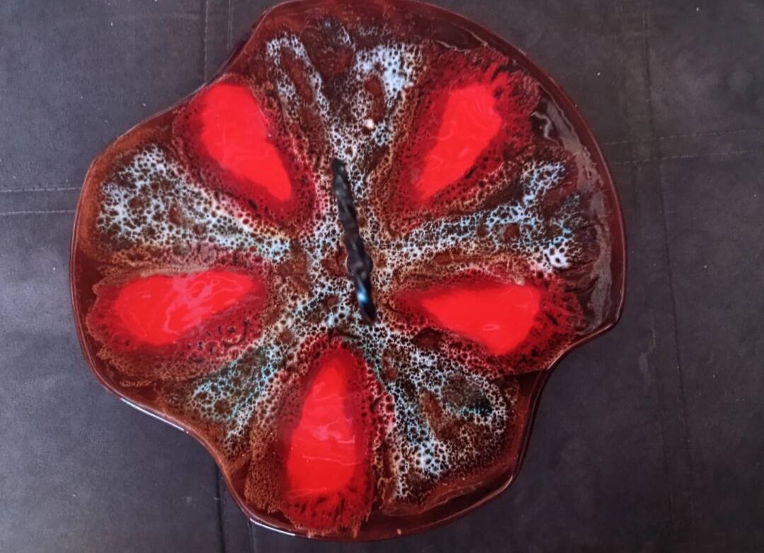 Cheese service Vallauris | Glazed volcanic red ceramic