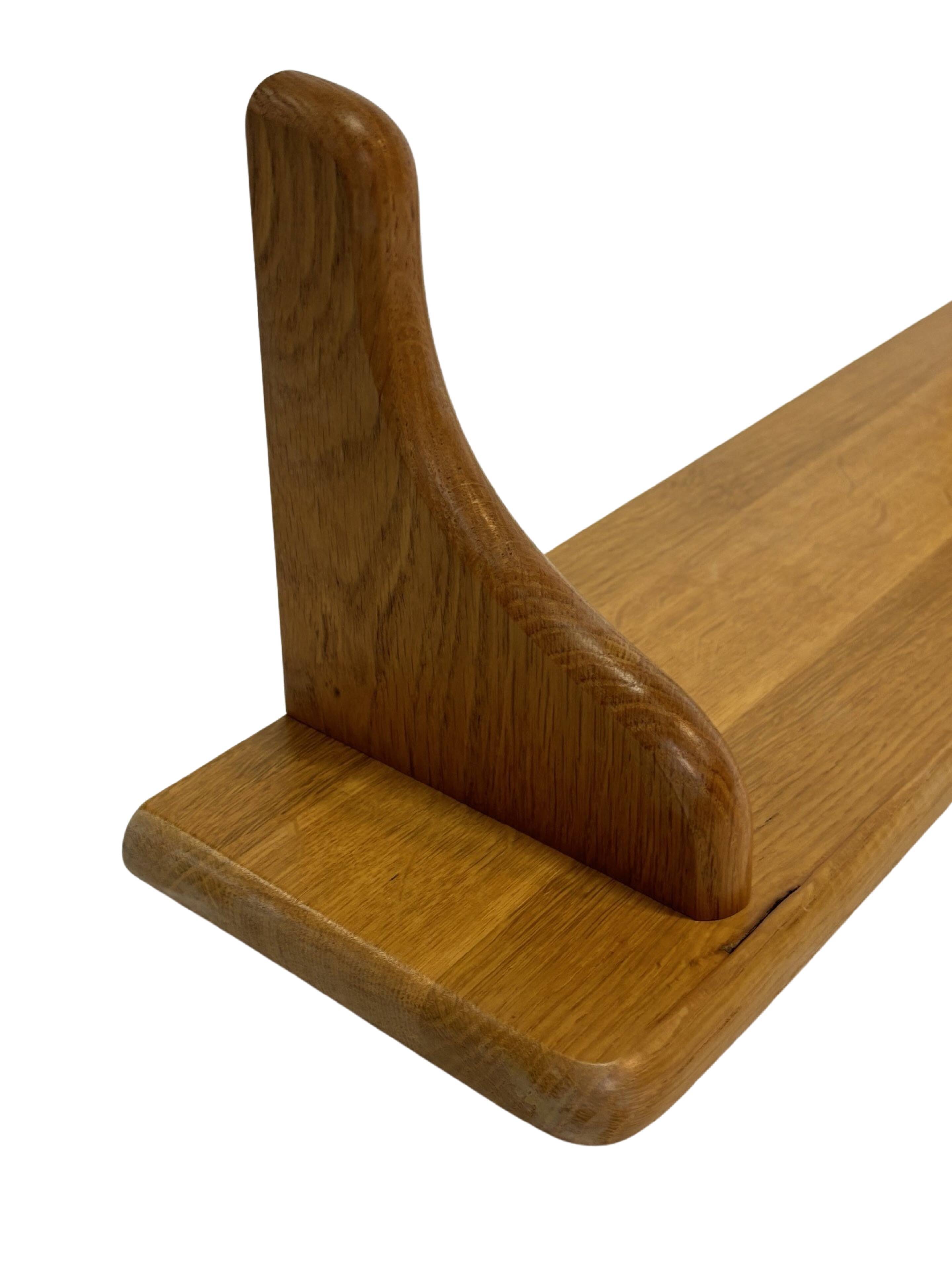 Vintage oak wall rack book shelf 1970s wood minimalist design