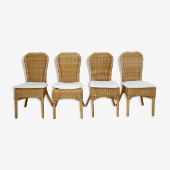 4 chaises osier/rotin