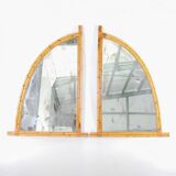 Pair of rattan “sail” mirrors