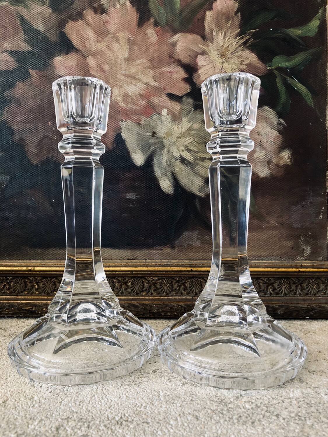 Pair of Italian Crystal Candlesticks 1970