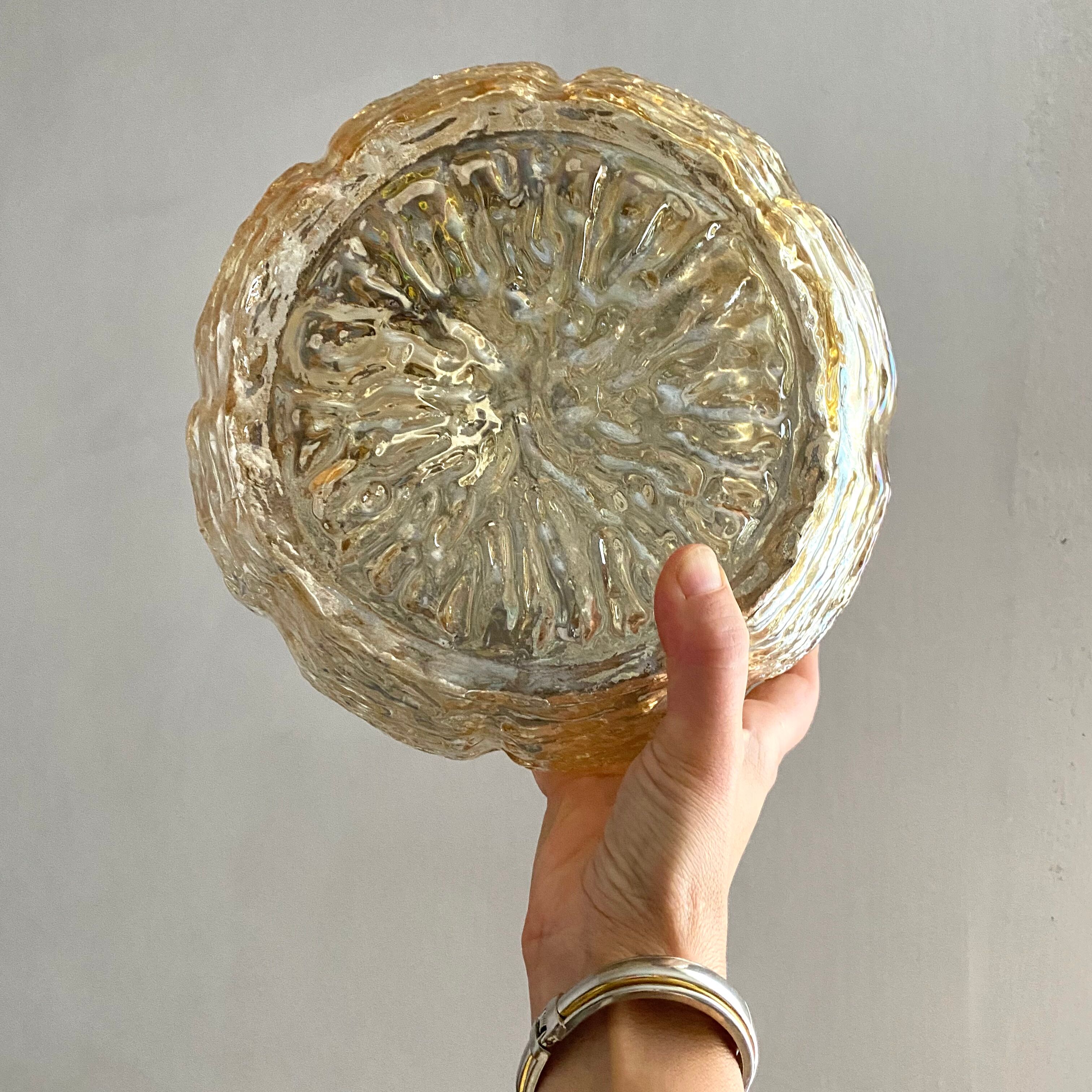 Vintage amber glass ceiling lamp