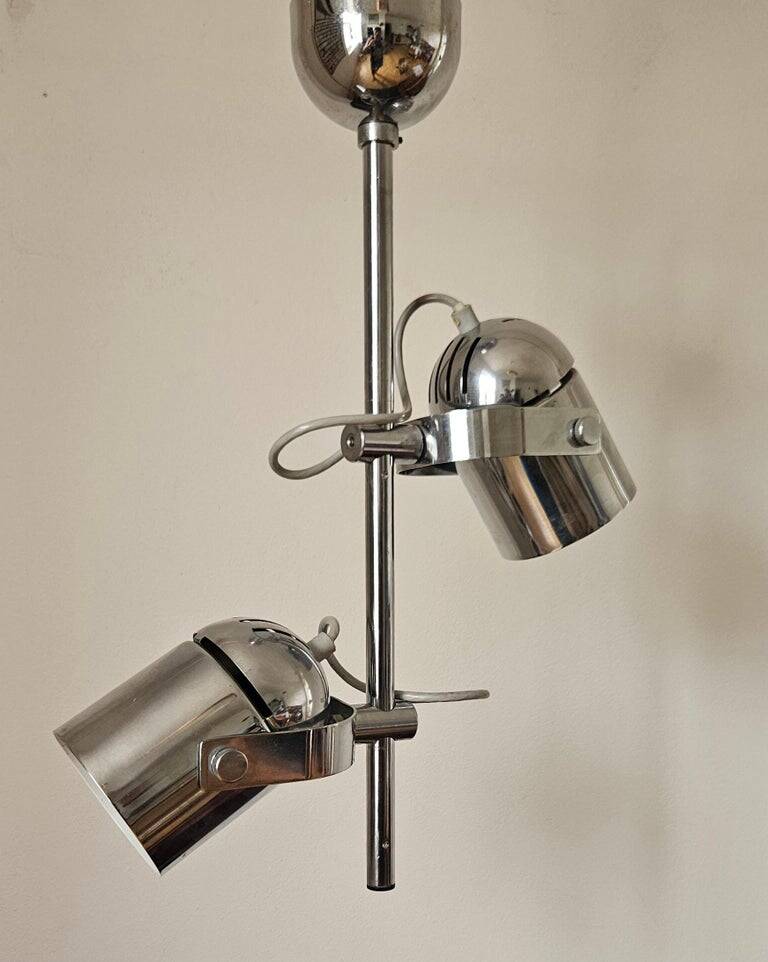 Rare Chrome Ceiling Lamp from the Mid-Century, Lidokov, 1970s