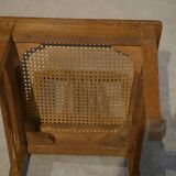 Set of 6 Art Deco oak cane chairs from the 1930s