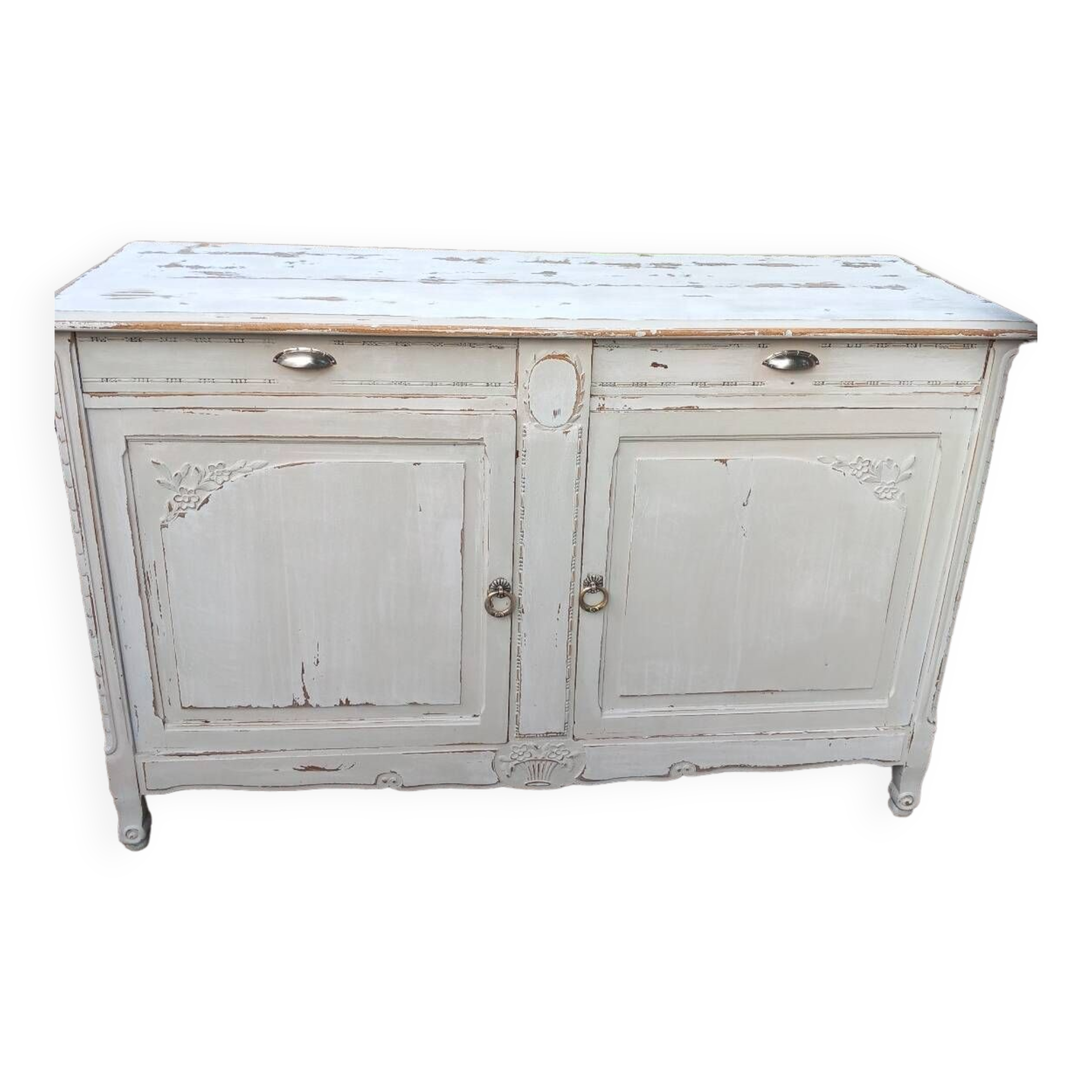 Old low sideboard in solid wood