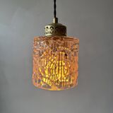 Pair of antique vintage glass pendant lights