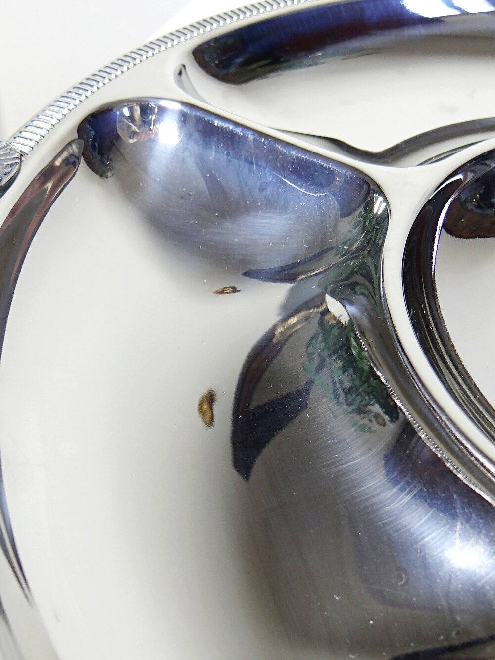 Large serving platter for hors d'oeuvres Jean Couzon in 18/10 stainless steel, 5 compartments.