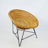 Fauteuil en osier, années 1970