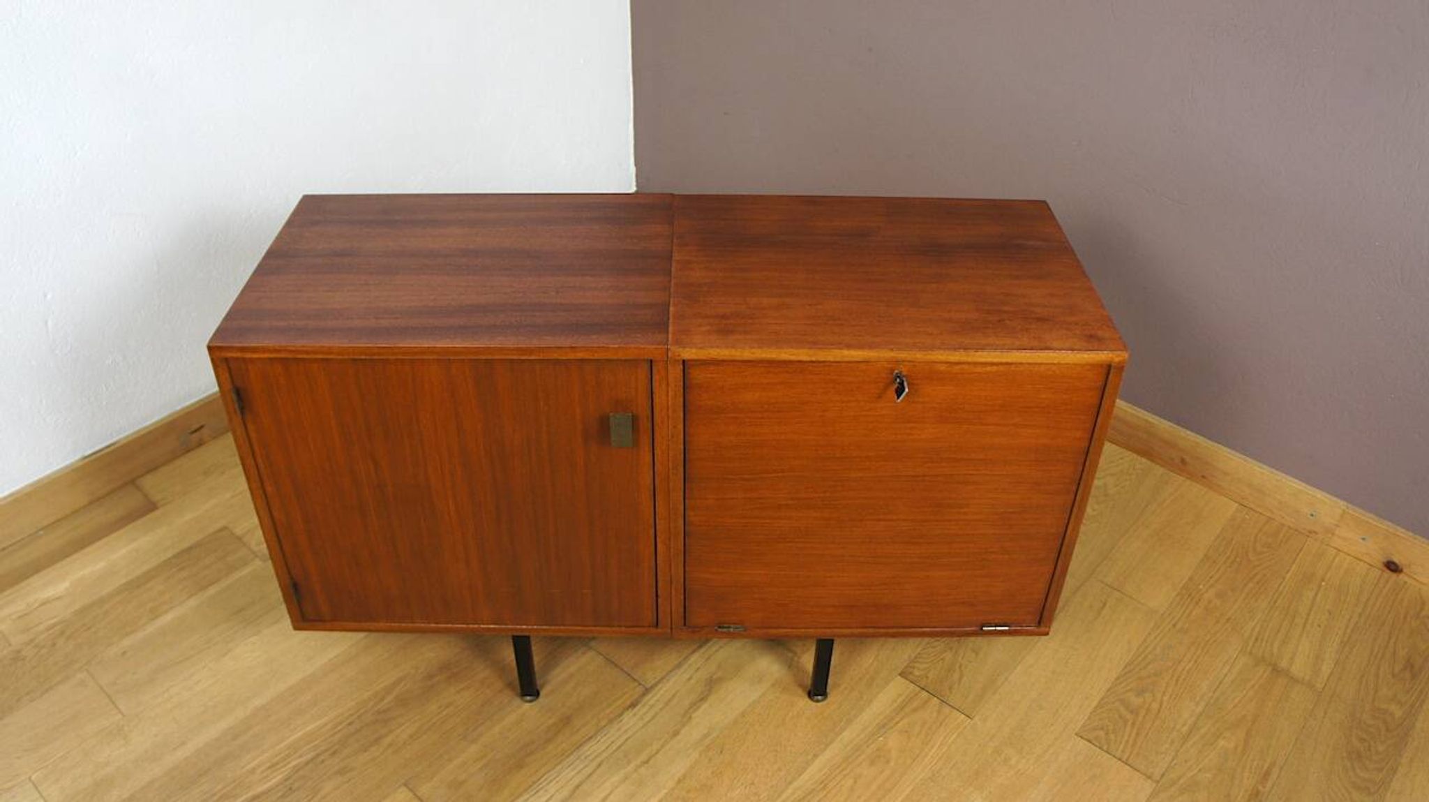 Small Enfilade Jacqueline Lecoq & Antoine Philippon in Vintage Mahogany 1960
